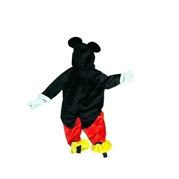 Disney Jr Mickey Mouse Costume Plush Hooded Tuxedo Jumpsuit 6-9 months - Picture 2 of 10